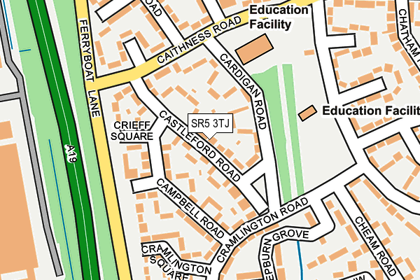 SR5 3TJ map - OS OpenMap – Local (Ordnance Survey)