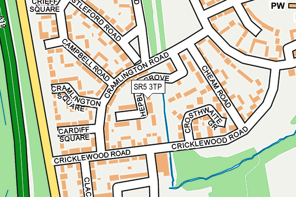 SR5 3TP map - OS OpenMap – Local (Ordnance Survey)
