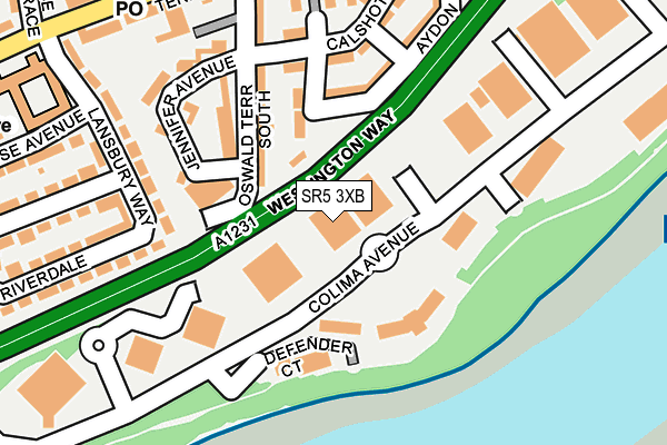 SR5 3XB map - OS OpenMap – Local (Ordnance Survey)