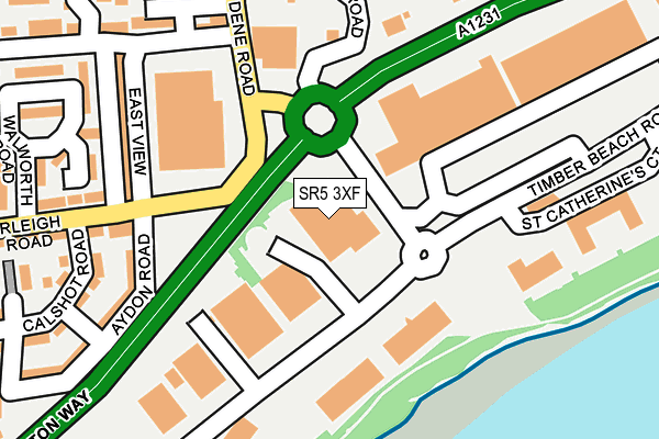 SR5 3XF map - OS OpenMap – Local (Ordnance Survey)