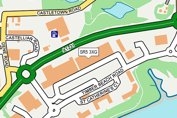 SR5 3XG map - OS OpenMap – Local (Ordnance Survey)