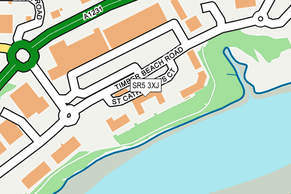 SR5 3XJ map - OS OpenMap – Local (Ordnance Survey)