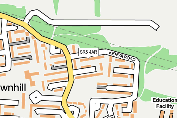 SR5 4AR map - OS OpenMap – Local (Ordnance Survey)