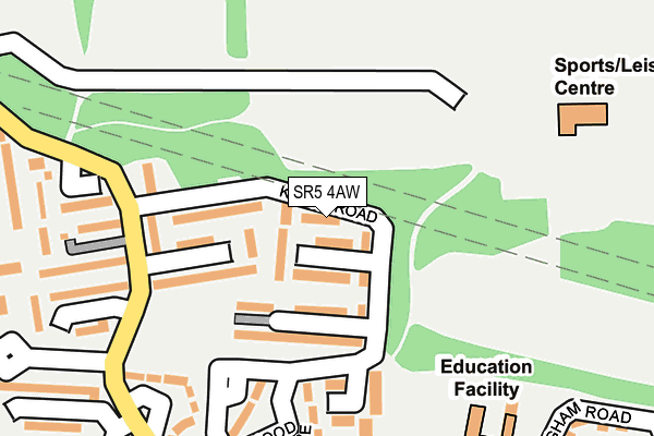 SR5 4AW map - OS OpenMap – Local (Ordnance Survey)