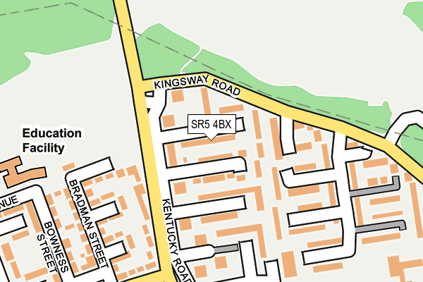 SR5 4BX map - OS OpenMap – Local (Ordnance Survey)