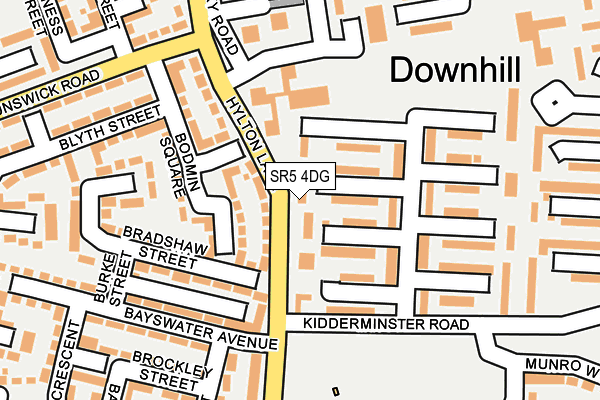 SR5 4DG map - OS OpenMap – Local (Ordnance Survey)