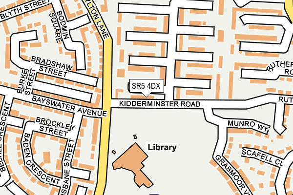 SR5 4DX map - OS OpenMap – Local (Ordnance Survey)
