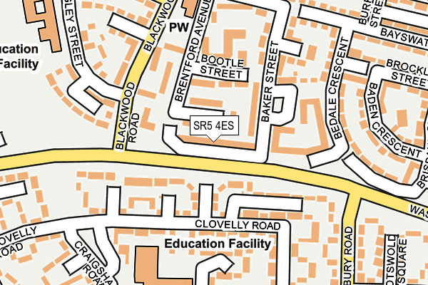 SR5 4ES map - OS OpenMap – Local (Ordnance Survey)