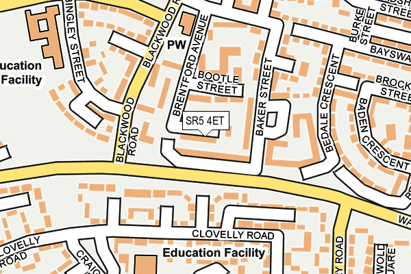 SR5 4ET map - OS OpenMap – Local (Ordnance Survey)