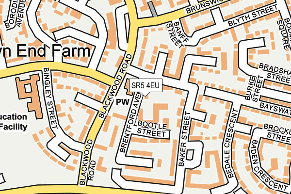 SR5 4EU map - OS OpenMap – Local (Ordnance Survey)