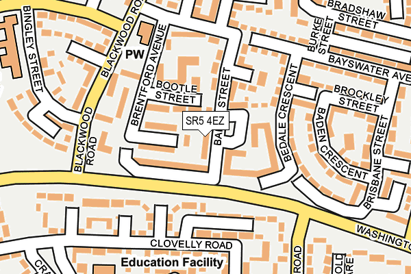 SR5 4EZ map - OS OpenMap – Local (Ordnance Survey)