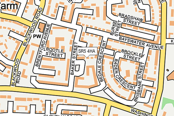 SR5 4HA map - OS OpenMap – Local (Ordnance Survey)