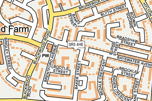 SR5 4HE map - OS OpenMap – Local (Ordnance Survey)
