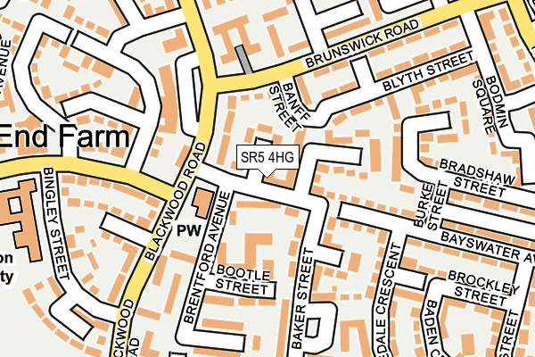 SR5 4HG map - OS OpenMap – Local (Ordnance Survey)