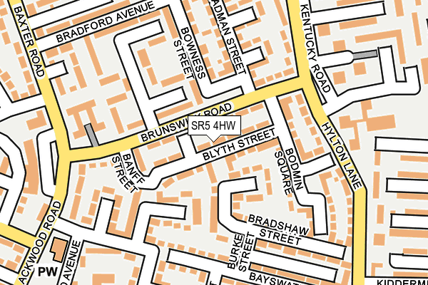 SR5 4HW map - OS OpenMap – Local (Ordnance Survey)