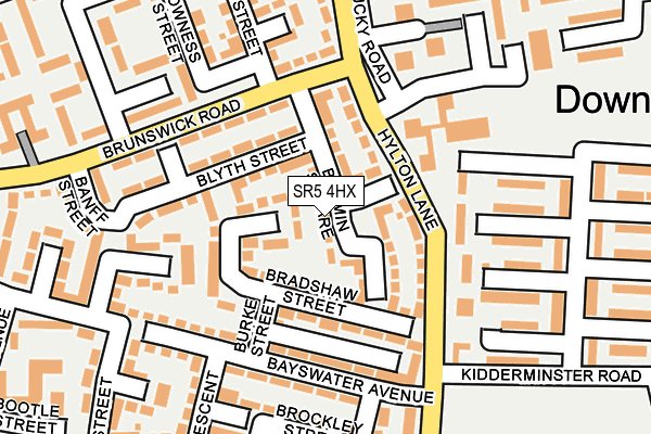 SR5 4HX map - OS OpenMap – Local (Ordnance Survey)