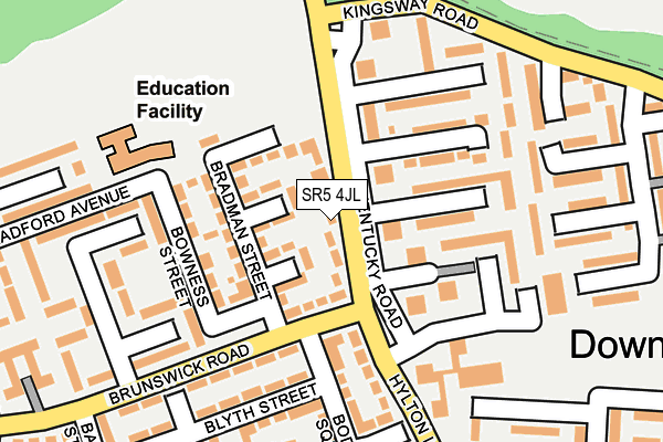 SR5 4JL map - OS OpenMap – Local (Ordnance Survey)