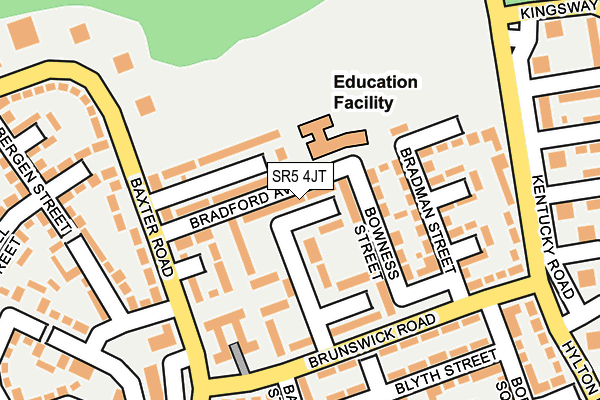 SR5 4JT map - OS OpenMap – Local (Ordnance Survey)