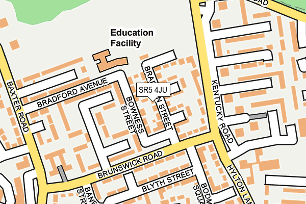 SR5 4JU map - OS OpenMap – Local (Ordnance Survey)