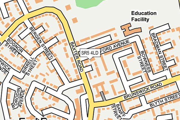 SR5 4LD map - OS OpenMap – Local (Ordnance Survey)