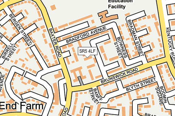 SR5 4LF map - OS OpenMap – Local (Ordnance Survey)