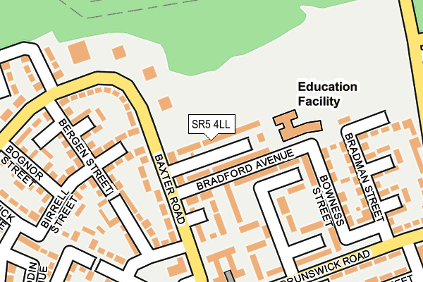 SR5 4LL map - OS OpenMap – Local (Ordnance Survey)
