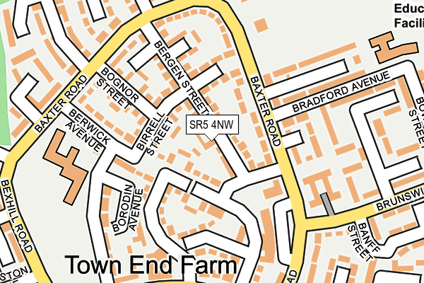 SR5 4NW map - OS OpenMap – Local (Ordnance Survey)