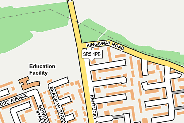 SR5 4PB map - OS OpenMap – Local (Ordnance Survey)