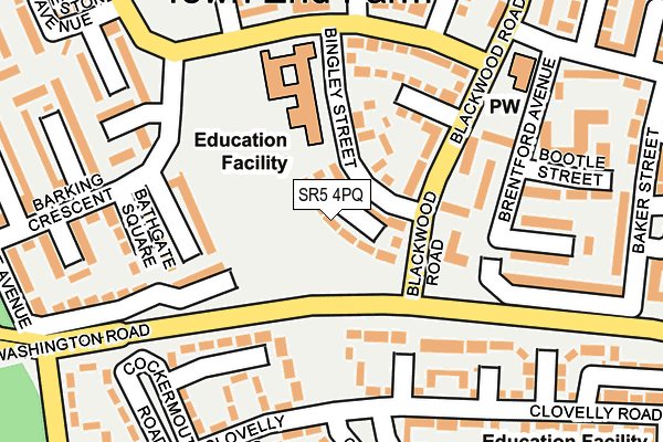 SR5 4PQ map - OS OpenMap – Local (Ordnance Survey)