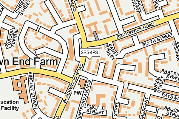 SR5 4PS map - OS OpenMap – Local (Ordnance Survey)