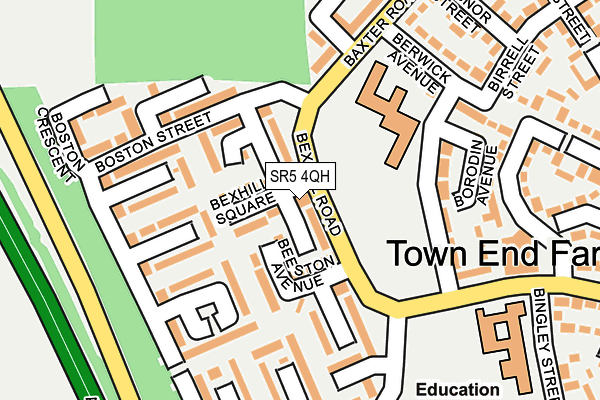 SR5 4QH map - OS OpenMap – Local (Ordnance Survey)