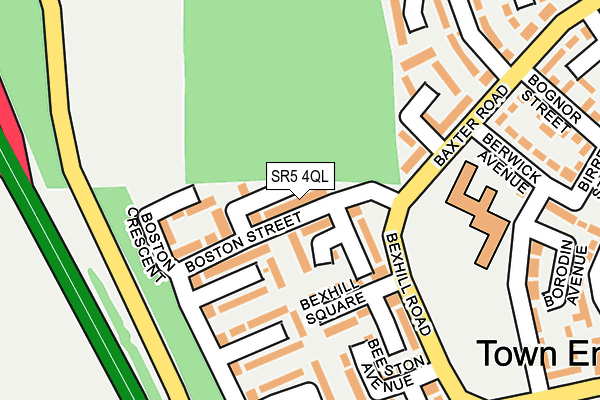SR5 4QL map - OS OpenMap – Local (Ordnance Survey)