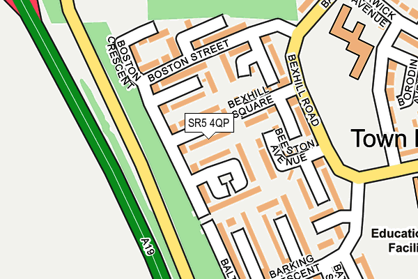 SR5 4QP map - OS OpenMap – Local (Ordnance Survey)