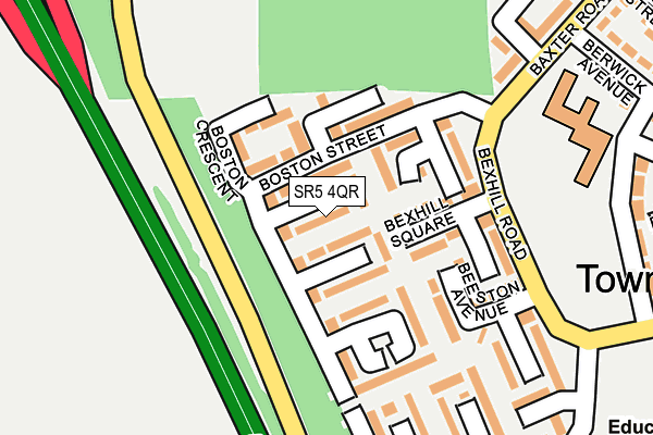 SR5 4QR map - OS OpenMap – Local (Ordnance Survey)