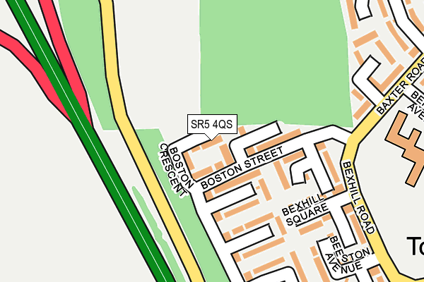 SR5 4QS map - OS OpenMap – Local (Ordnance Survey)