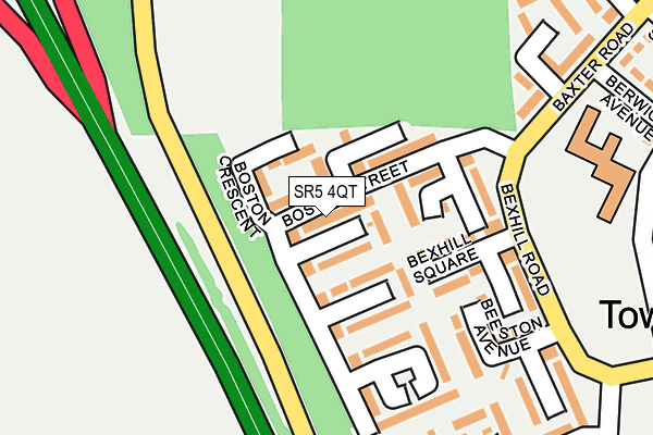 SR5 4QT map - OS OpenMap – Local (Ordnance Survey)