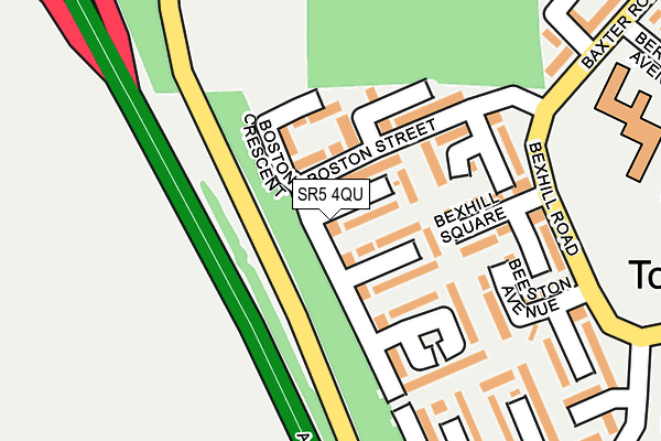 SR5 4QU map - OS OpenMap – Local (Ordnance Survey)