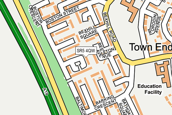 SR5 4QW map - OS OpenMap – Local (Ordnance Survey)