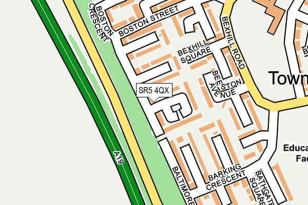 SR5 4QX map - OS OpenMap – Local (Ordnance Survey)