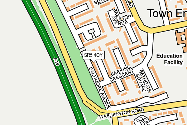 SR5 4QY map - OS OpenMap – Local (Ordnance Survey)