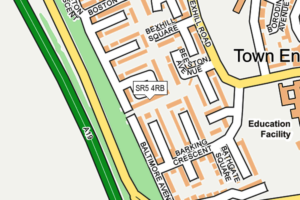 SR5 4RB map - OS OpenMap – Local (Ordnance Survey)