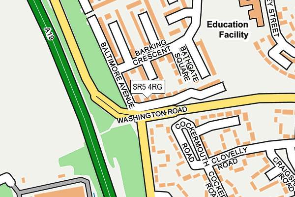SR5 4RG map - OS OpenMap – Local (Ordnance Survey)