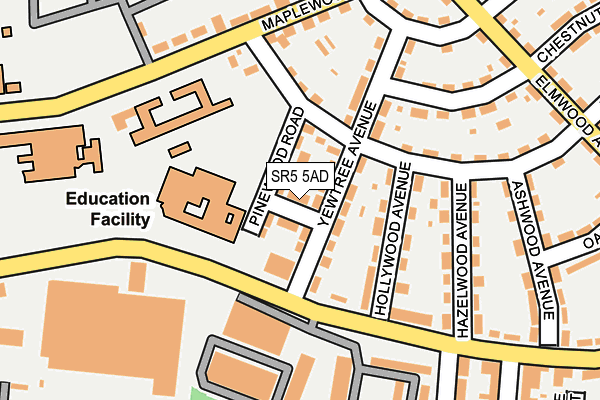 SR5 5AD map - OS OpenMap – Local (Ordnance Survey)