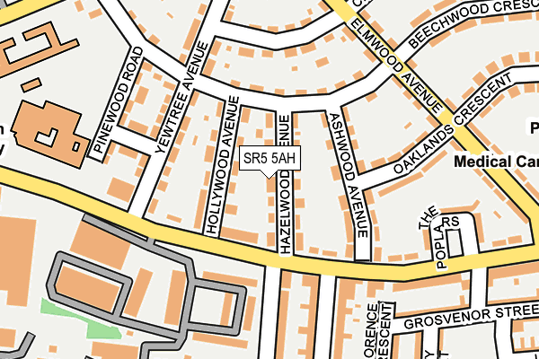 SR5 5AH map - OS OpenMap – Local (Ordnance Survey)