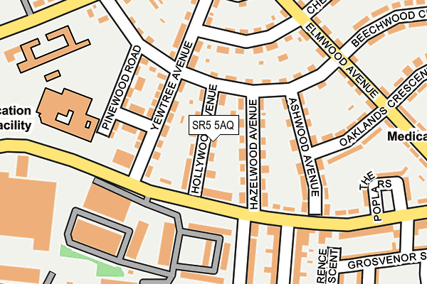 SR5 5AQ map - OS OpenMap – Local (Ordnance Survey)
