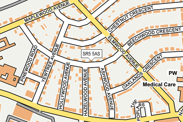 SR5 5AS map - OS OpenMap – Local (Ordnance Survey)
