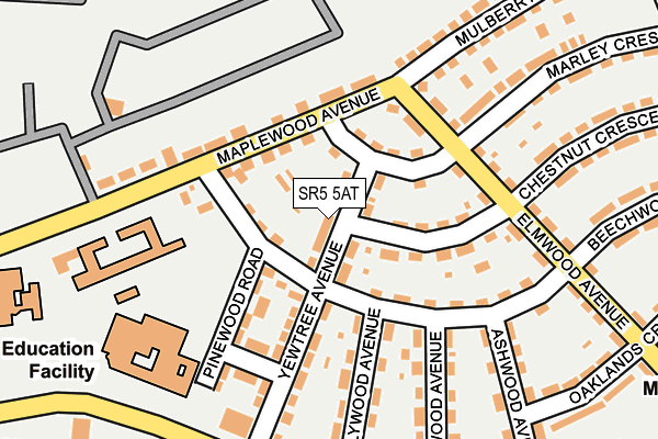 SR5 5AT map - OS OpenMap – Local (Ordnance Survey)
