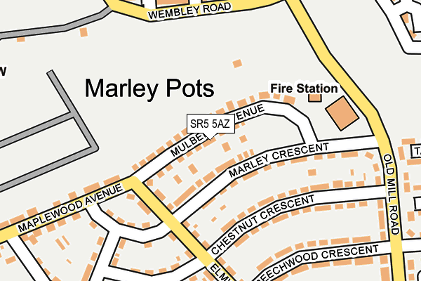 SR5 5AZ map - OS OpenMap – Local (Ordnance Survey)