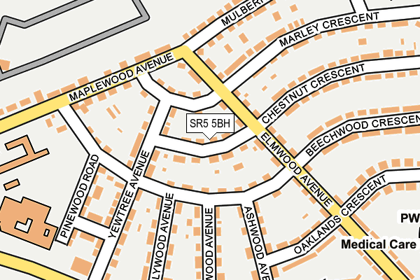 SR5 5BH map - OS OpenMap – Local (Ordnance Survey)