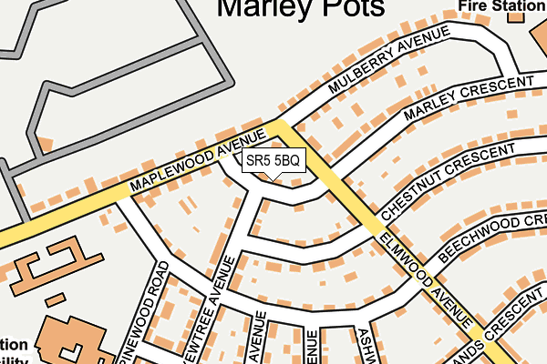 SR5 5BQ map - OS OpenMap – Local (Ordnance Survey)